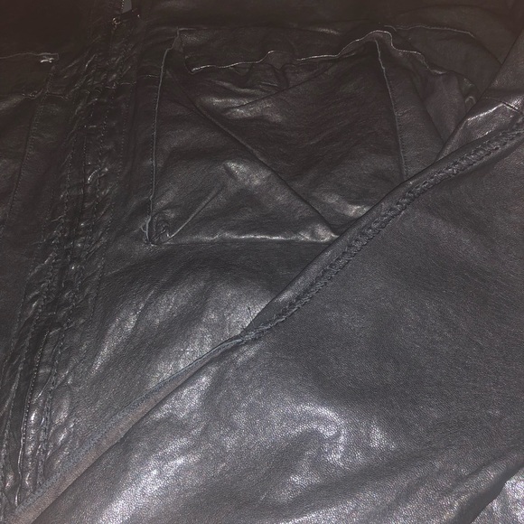 Transit Uomo Giubbino Black Leather Shirt Jacket - Picture 6 of 8